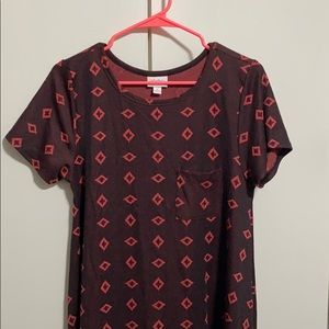 Lularoe jacquard maroon fabric Carly size s